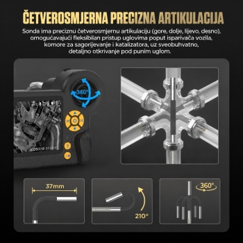 Inspekcijska kamera dijagnostički endoskop Autool SVB408 | HD ekran | 4-smerna 360°
